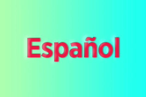 The word Espanol spelled in large red letters on a green background 