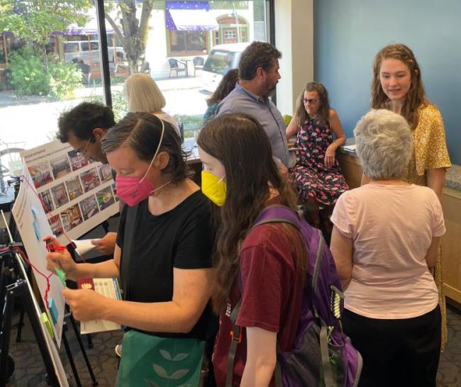 Community members discuss ideas for the new Northwest Library