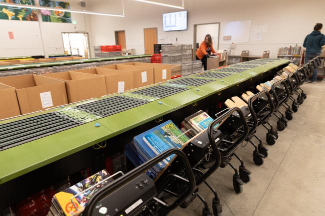 Materials handling system at operations center