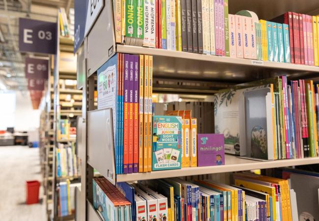 Bookshelves in the operations center