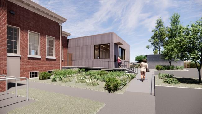 Draft rendering of St. Johns Library’s exterior