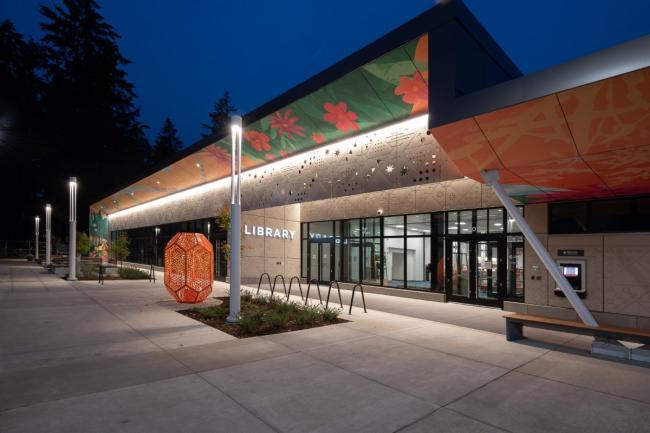 Exterior of the updated Midland Library