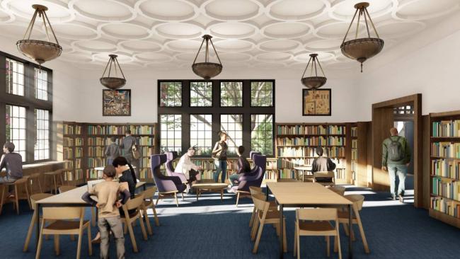 Rendering of the new reading room in North Portland Library